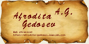Afrodita Gedošev vizit kartica